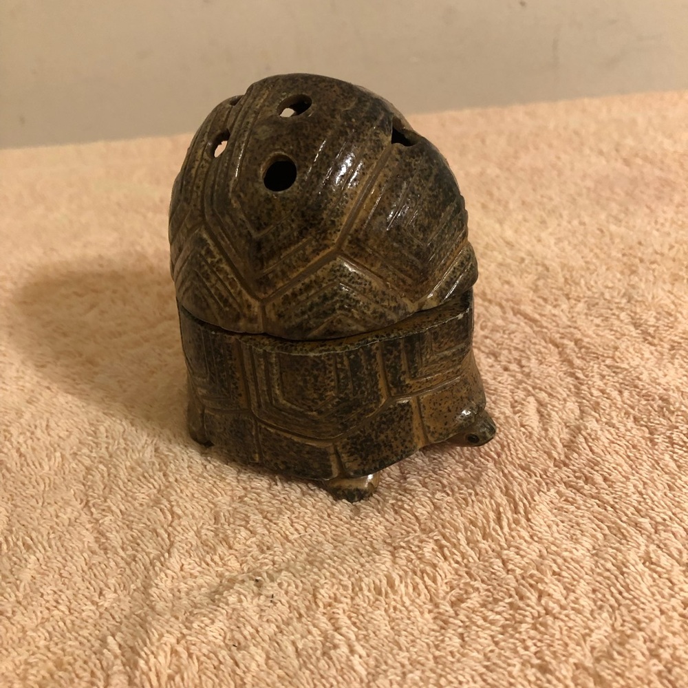 Vintage MCM Ceramic Turtle Cone Incense Burner Made in Japan